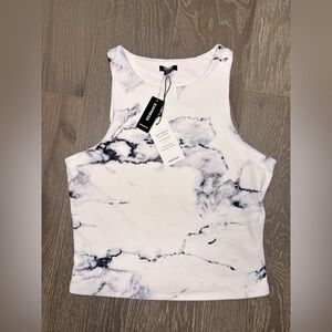 NWT Express Marble Pattern Workout Crop Top Tank | Size M
